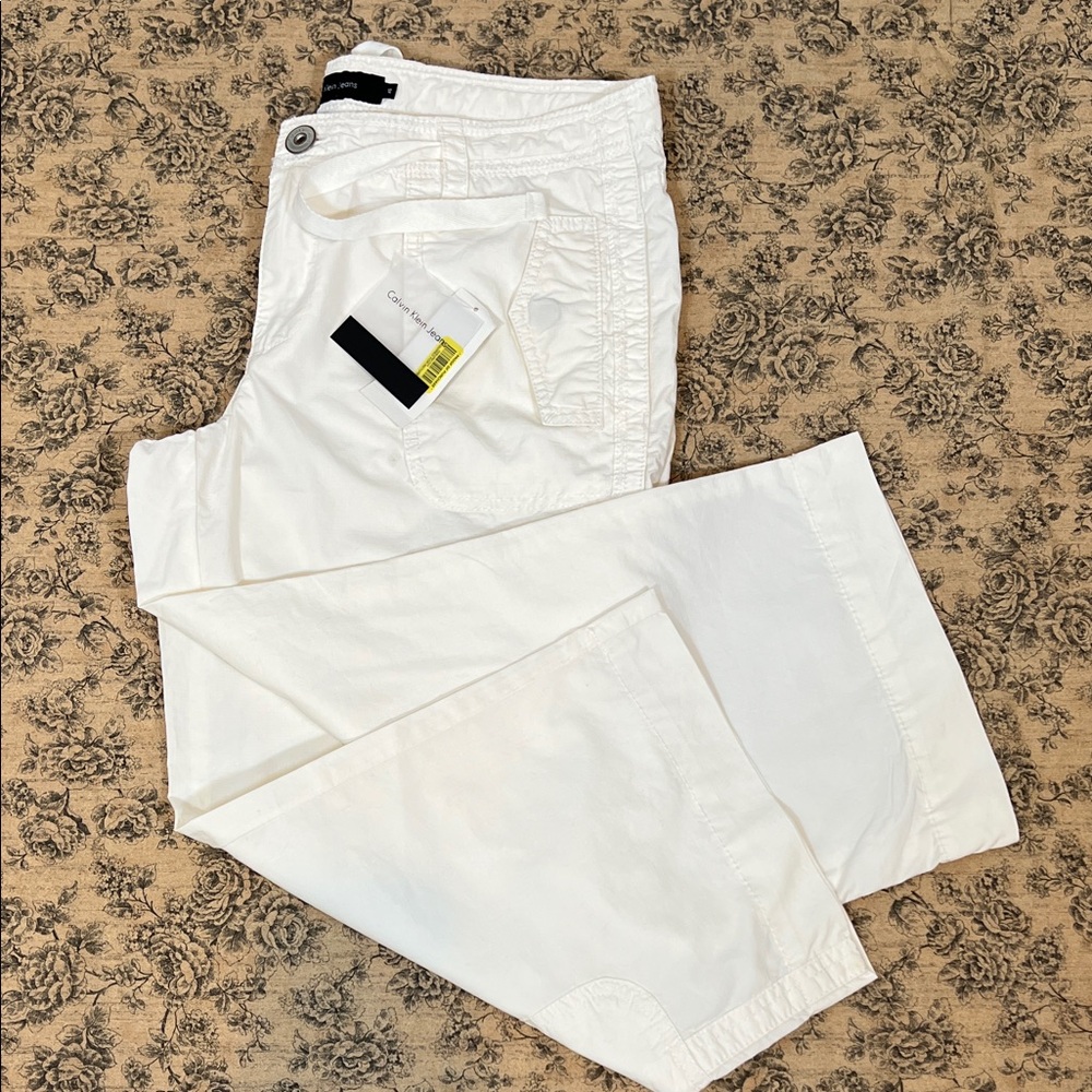 Calvin Klein Cargo Pants Women’s Size 12 Crisp White Trousers